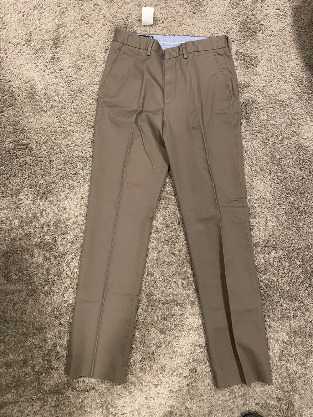 J. Crew Men's Straight-Leg Dress Pants in Olive Green